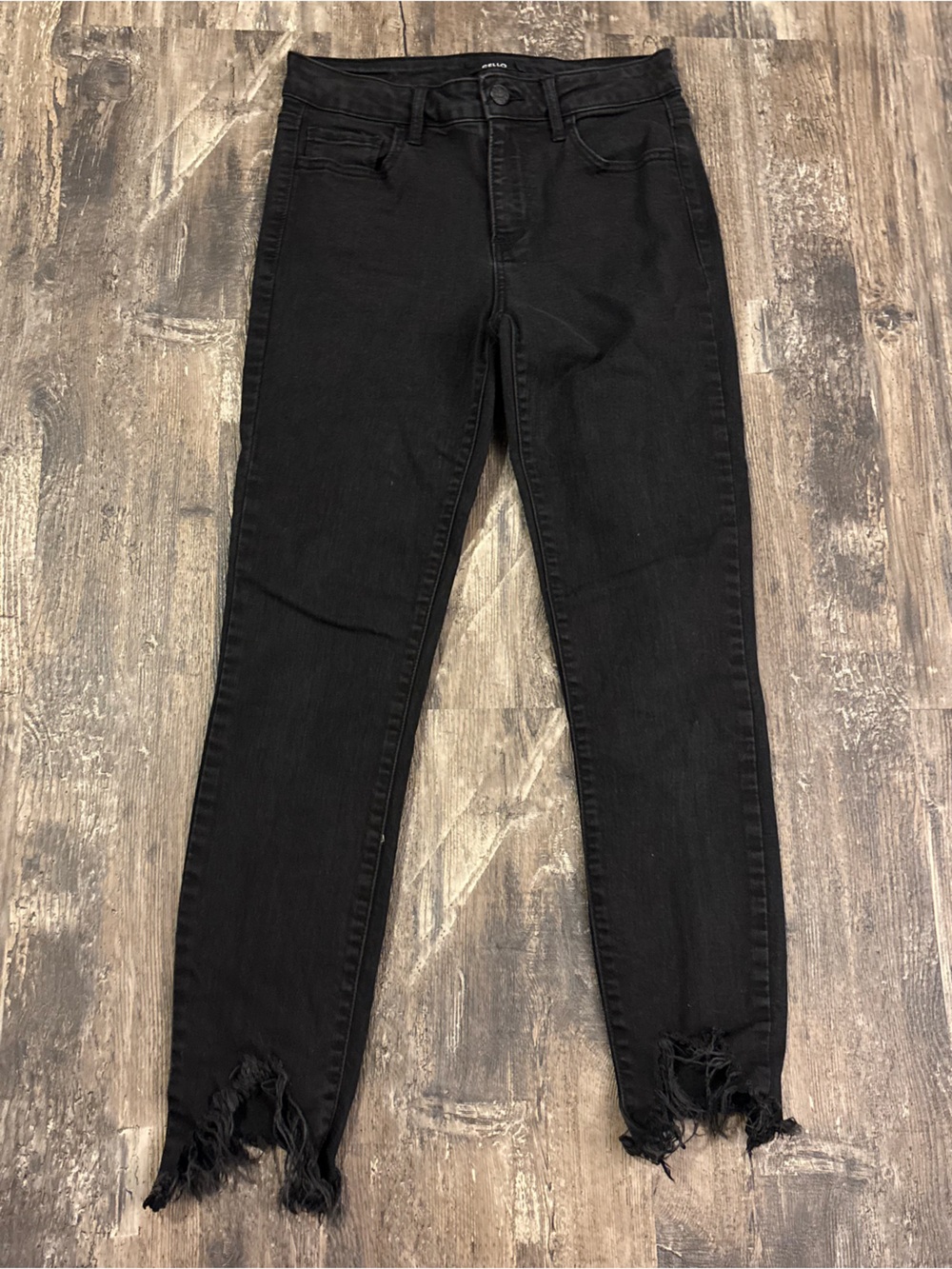 🎉Cello Black Skinny Jeans with Distressed Hem